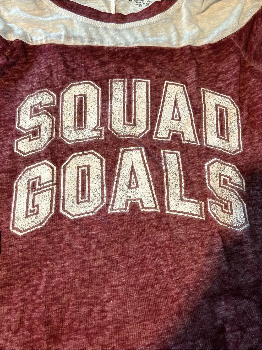 Freeze Maroon and White 'SQUAD GOALS' Short Sleeve Tee